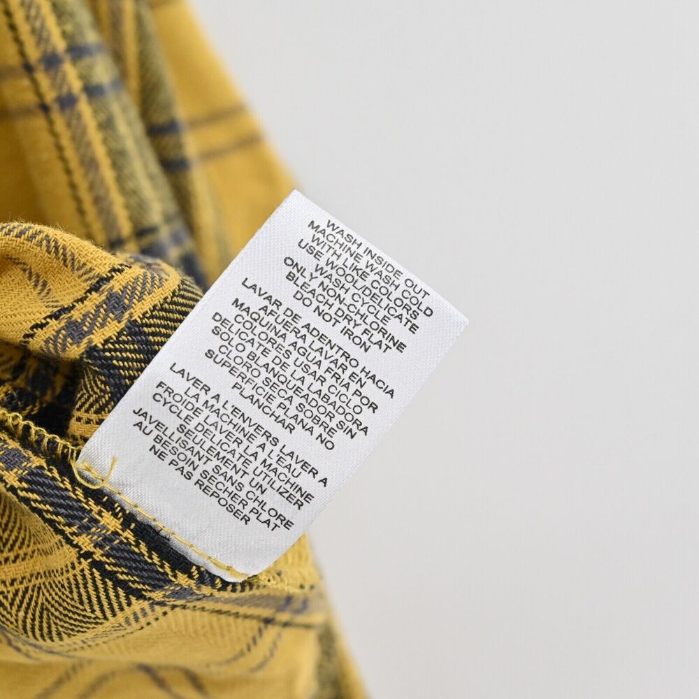 DISNEY Top‎ Womens Size XS Yellow Plaid Mickey Mouse Graphic 100% Cotton Flannel - Picture 10 of 13